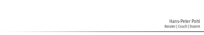 Schriftzug Hans-Peter Pohl - Berater, Coach, Dozent